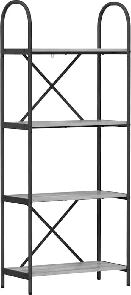 vidaXL Raft pentru cărți Gri Sonoma 60 x 30 x 146 cm Lemn compozit