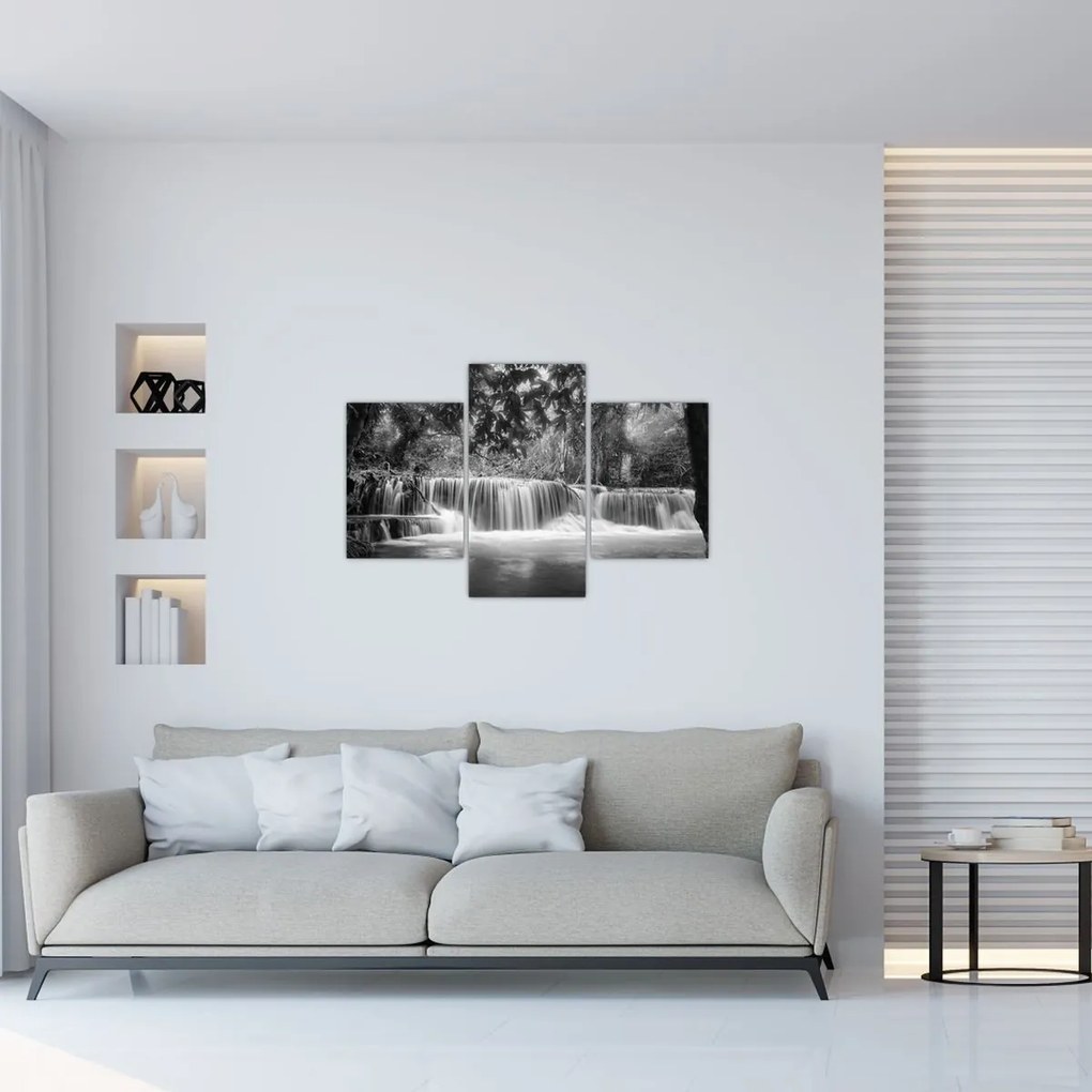 Tablou - Cascada alb-negru și alb (90x60 cm)