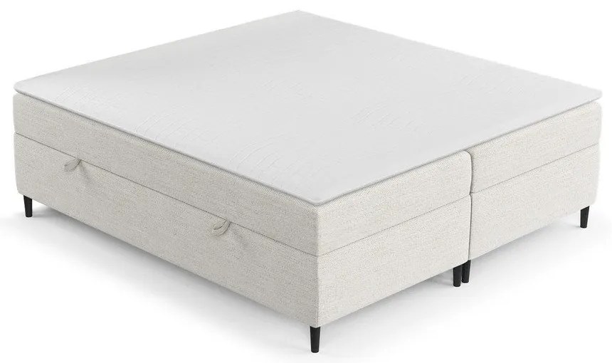 Pat boxspring crem cu spațiu de depozitare 160x200 cm Araya – Maison de Rêve