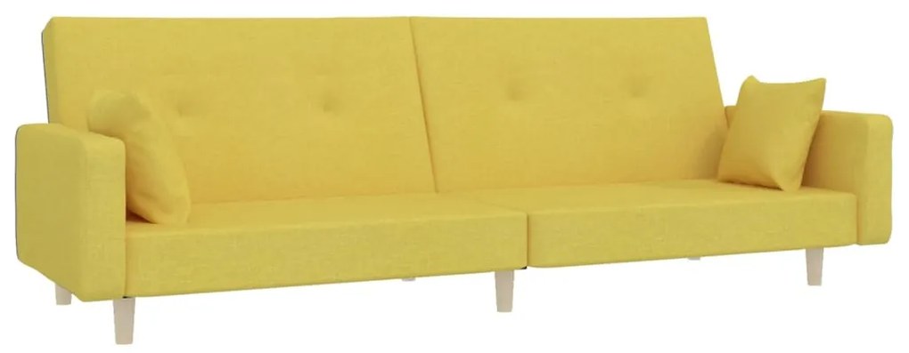 337327 vidaXL Canapea extensibilă cu 2 locuri, 2 perne, verde, textil