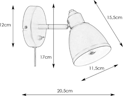 Lampă de perete Markslöjd 108714 STORY 1xE14/40W/230V alamă