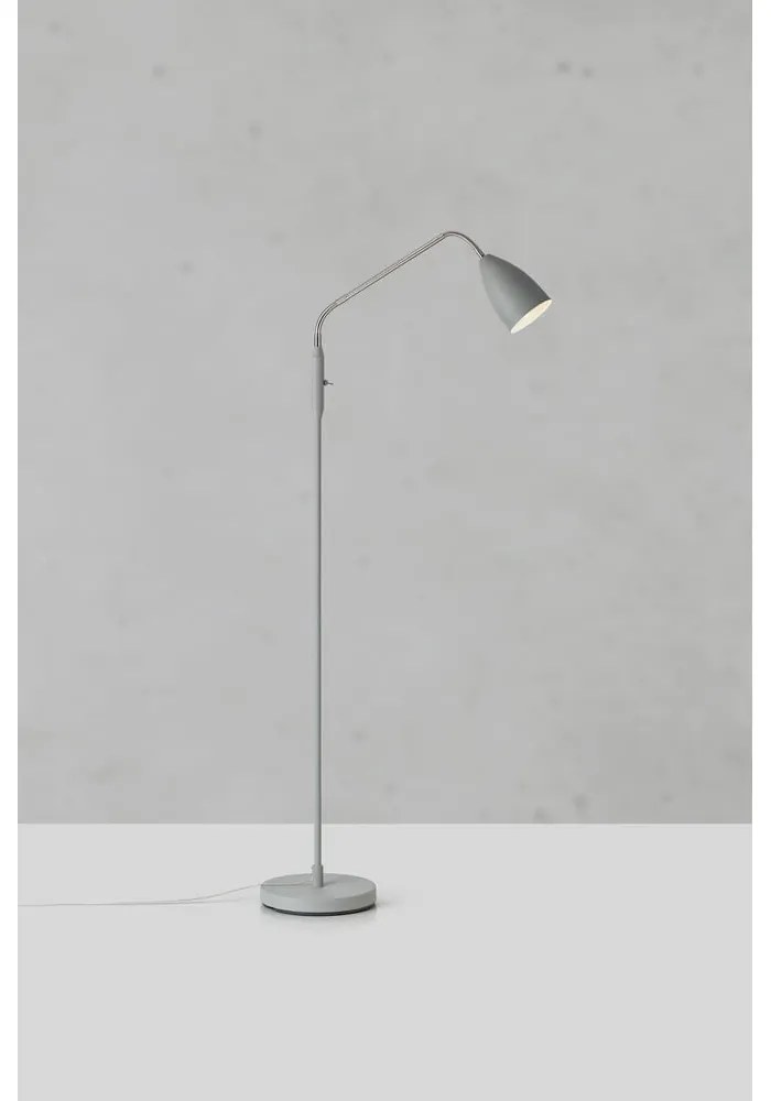 Lampadar gri LED cu intensitate reglabilă cu abajur din metal (înălțime 140 cm) Patro – Markslöjd