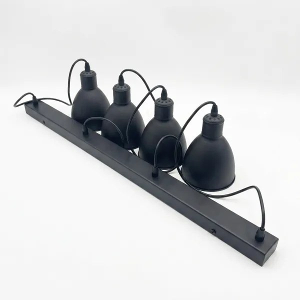 Brilagi - Lustră LED suspendată pe cablu RIDDY 4xE27/60W/230V neagră