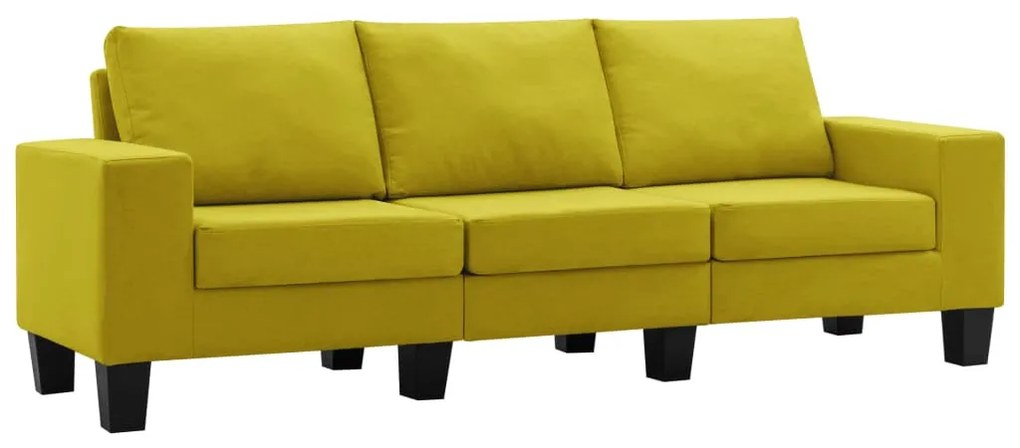 287127 vidaXL Canapea cu 3 locuri, galben, material textil