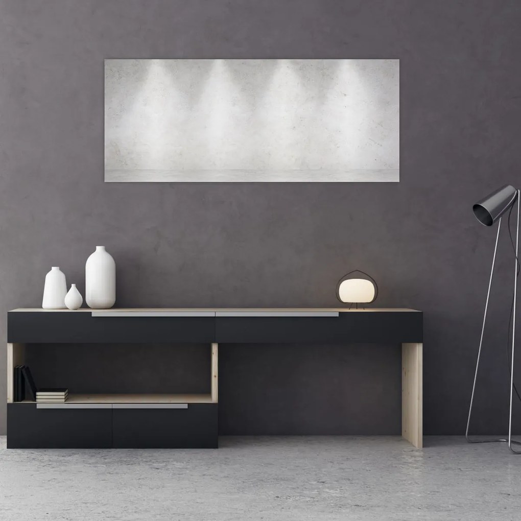 Tablou - Perete de beton cu lumini (120x50 cm)