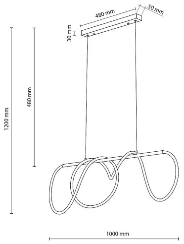 Lustră LED pe cablu FLEXI LED/45W/230V 4000K, negru