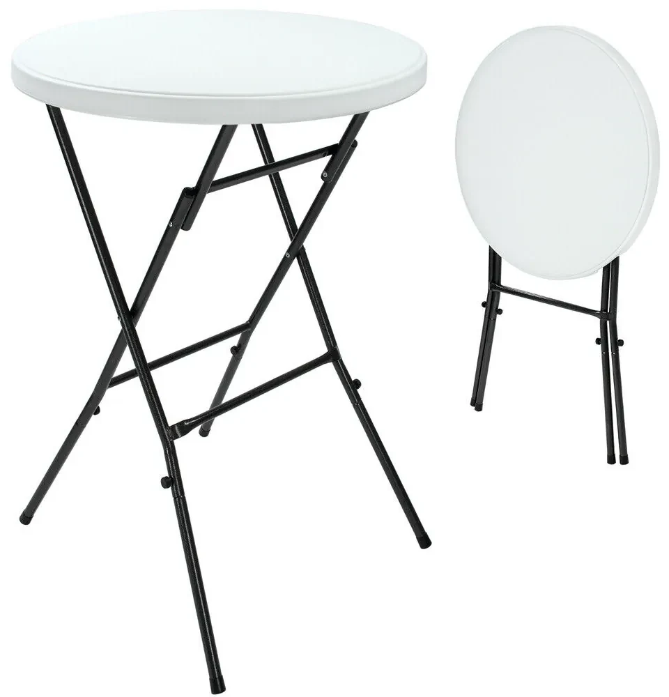 Casaria Masă de petrecere din plastic LYDA, Ø72x110cm, alb