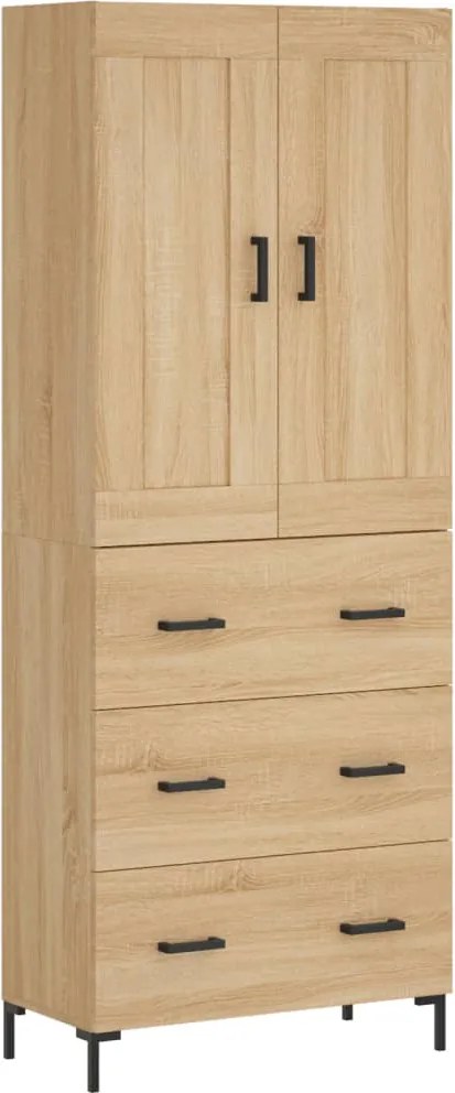 vidaXL Dulap înalt, stejar sonoma, 69,5x34x180 cm, lemn compozit
