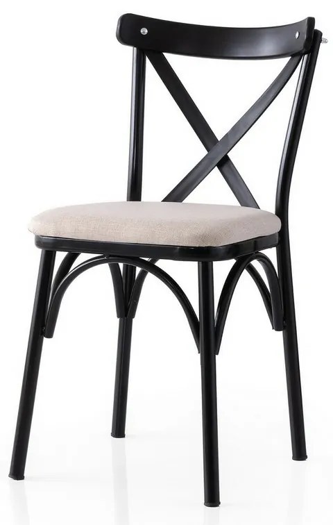 Set de scaune de sufragerie Ekol Cream and Black,2 buc
