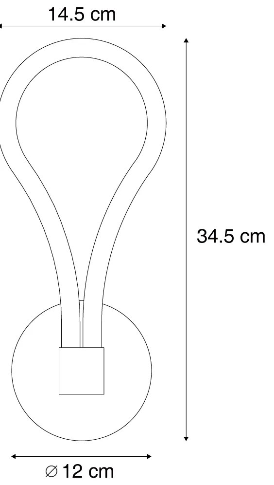 Lampă de perete modernă neagră, incl. LED, cu 3 trepte de intensitate luminoasă - Keri