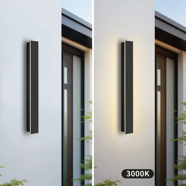 Brilagi - Aplica LED exterior LINEAR, 12W, 230V, 3000K, IP65, negru