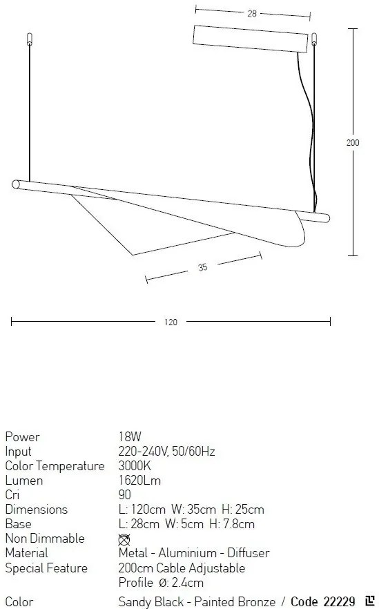 Lustra LED design modern Aide negru, bronz