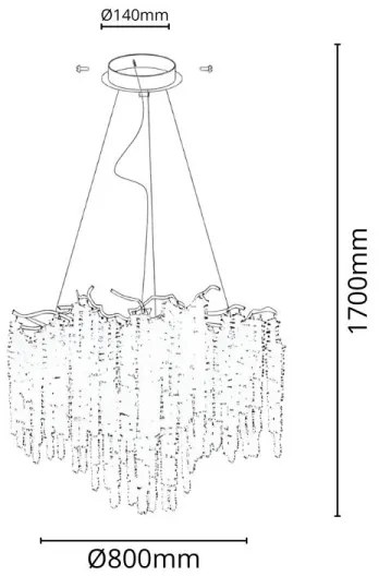 Lustră de cristal pe cablu 13xG9/40W/230V auriu