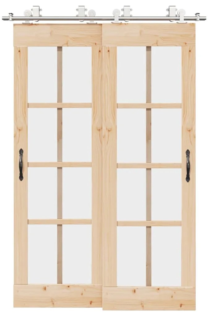 vidaXL Set piese pentru ușă glisantă, argintiu, 183 cm oțel inoxidabil