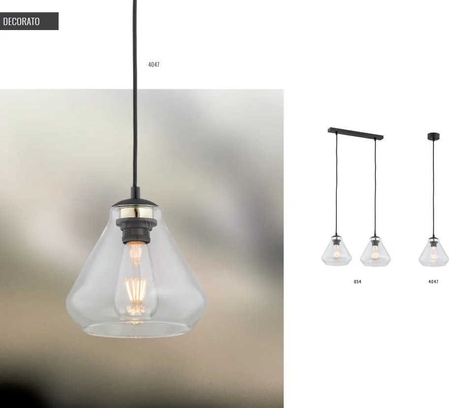 Lustra/Pendul design decorativ DECORATO transparent