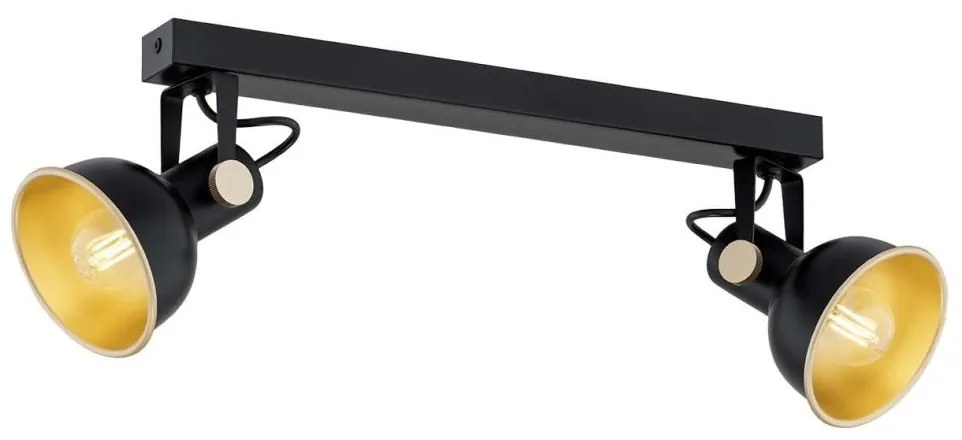 Aplica de perete / tavan cu 2 spoturi directionabile design modern Lenora negru