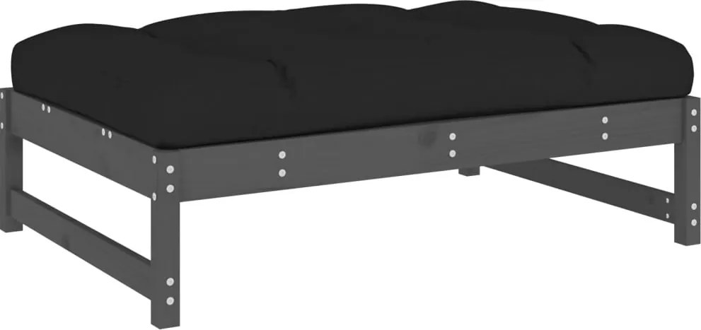 vidaXL Taburet de grădină, 120x80 cm, gri, lemn masiv de pin