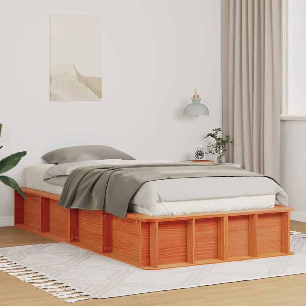 vidaXL Cadru de pat cu depozitare Maro ceruit 80 x 200 cm lemn
