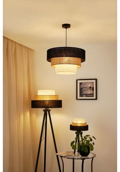 Brilagi - Lampă de podea ASPEN LUNETA 1xE27/15W/230V negru/bej/crem