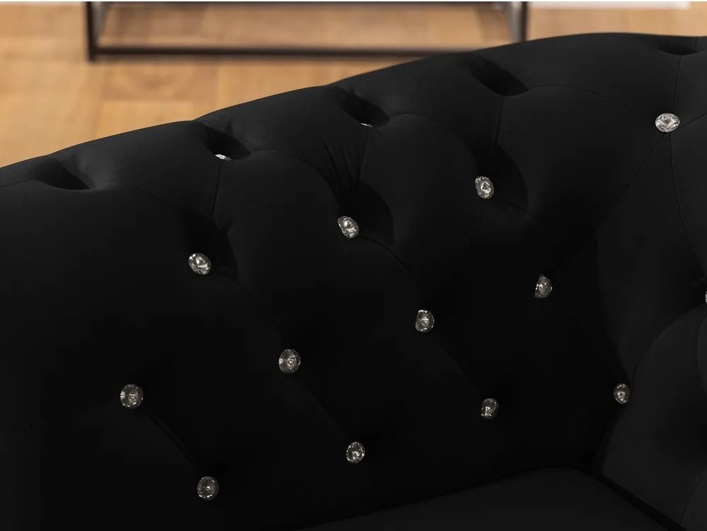 Colțar negru extensibil cu tapițerie din catifea (cu colț pe partea dreaptă/în formă de ”L”) York Blik – Ropez