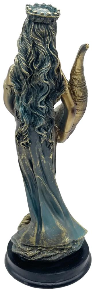 Statueta ZEITA FORTUNA, 34cm, Auriu  Albastru