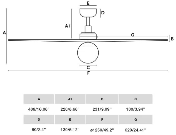 FARO 34283WT-11L+Ventilator KLIMM 1xE27/15W/230V pin/negru Ø125 cm WT+DO