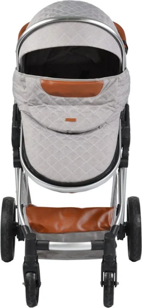 Carucior nou nascuti 2 in 1 NOVOKIDS™ Alma Gold PRO , Cu geanta bebe, Cadru Aluminiu , Amortizoare, Roti din cauciuc plin AVE, Landou, Modul sport,