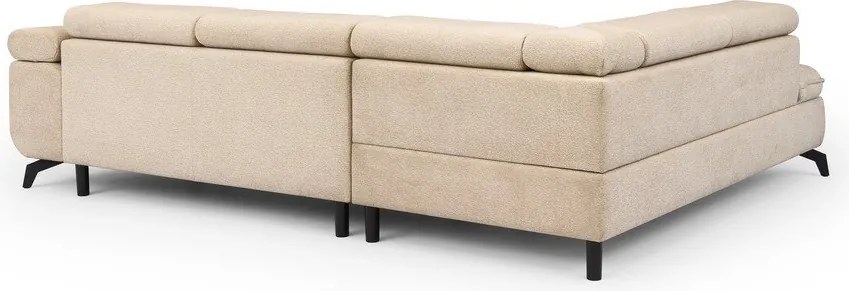 Colțar bej cu tapițerie din chenille (cu colț pe partea stângă/în formă de ”L”) Marbeya – Ropez