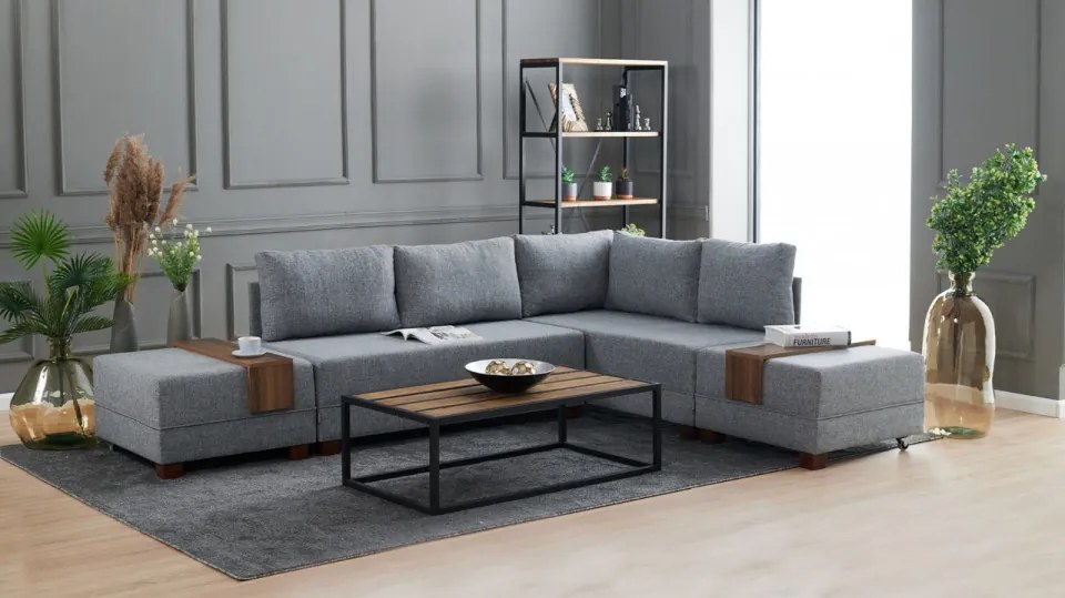 Coltar Extensibil Fly Corner Sofa Bed Right, Gri