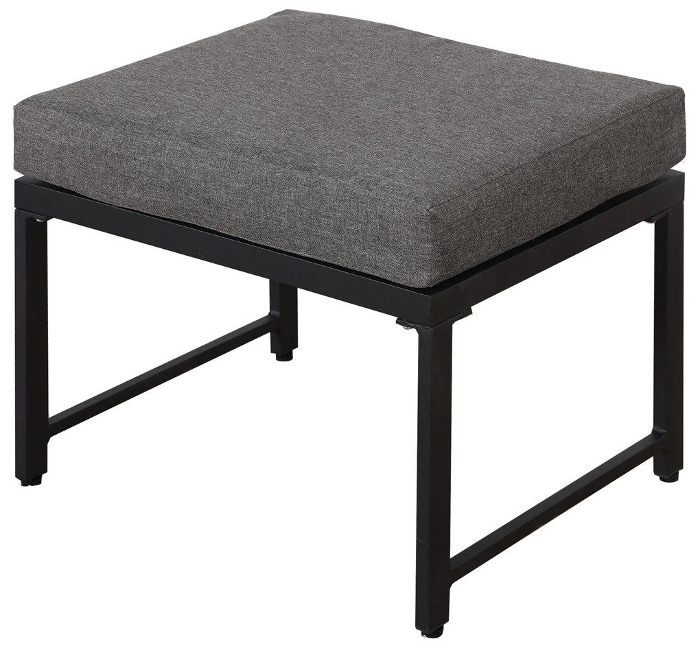 Set de mobilier de grădină din 5 piese, grup de ședere cu spătar reglabil, Negru+Gri