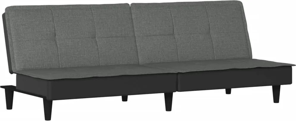 vidaXL Canapea extensibilă, gri închis, material textil