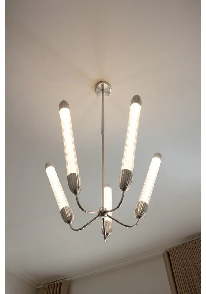 Lustră argintie din oțel cu abajur din sticlă ø 86 cm Lemon Squeeze – UMAGE