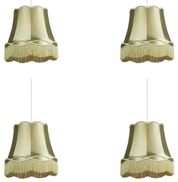 Set de 4 lămpi suspendate retro verzi 45 cm - Granny