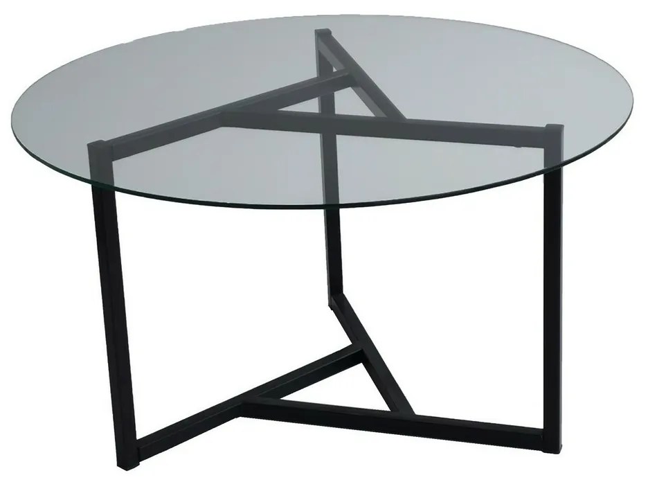 Măsuță de conferință Trio Black cu sticlătransparentă