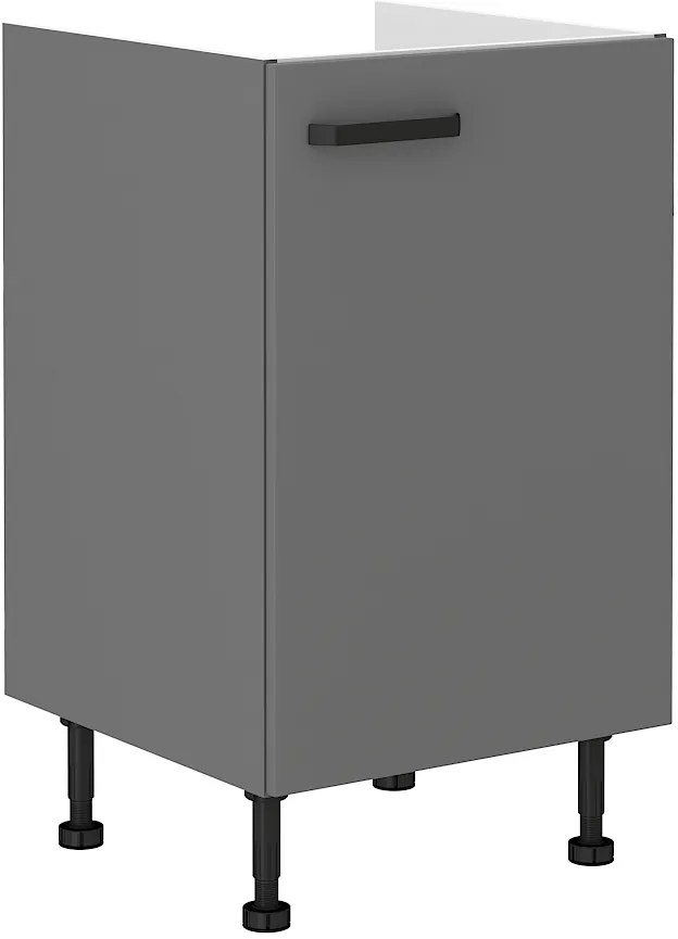 Dulap inferior de bucătărie sub chiuvetă Nesia 60 ZL 1F BB (Antracit). 1105312