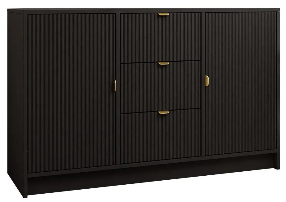 Comodă Rozoma 2D3SZ (Negru molet + auriu) . 1103672