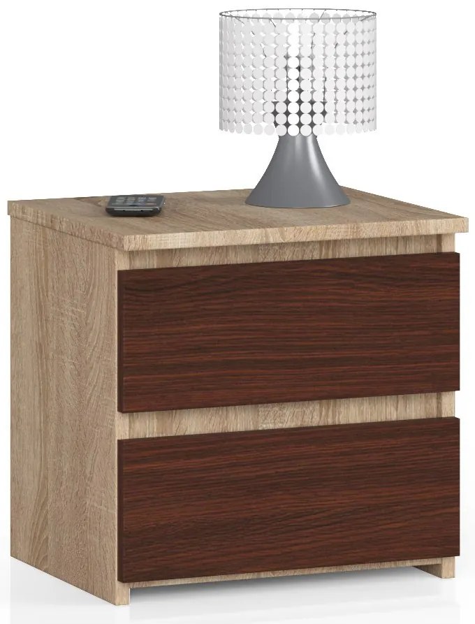 Noptieră Cleania CL2 (Stejar sonoma + wenge). 1069391