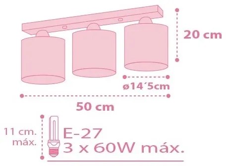 Dalber 62003S - Plafoniera copii coltRS 3xE27/60W/230V