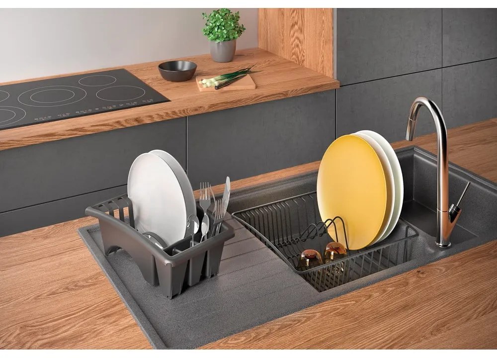 Scurgător vase din oțel inoxidabil Metaltex Aquatexplus Lava, gri antracit