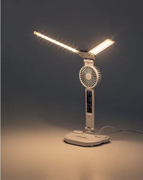 Rabalux NOVILO 74030 - Lampă de birou LED reglabilă cu ventilator, LED 7W/5V