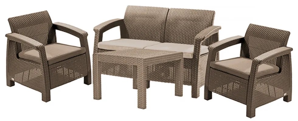 Set de mobilier de grădină Corfu Light cu masă Chicago cappuccino