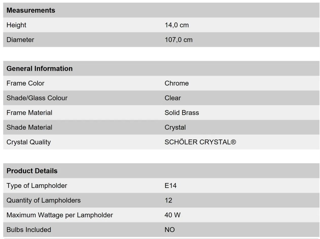 Lustra aplicata cristal Schöler XXL design modern de lux Ring 107cm chrome plated
