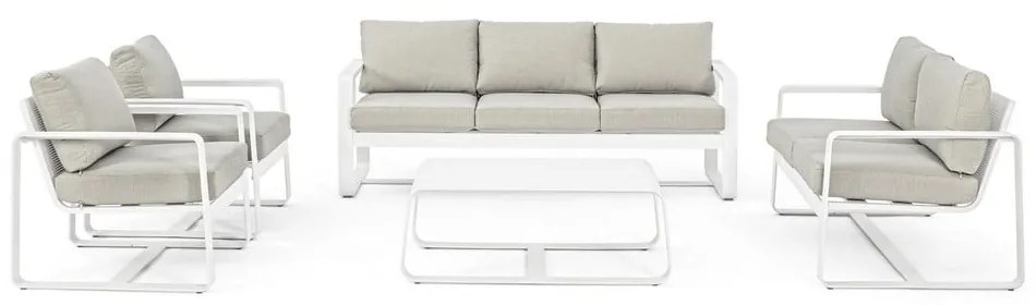 Canapea de grădină albă din aluminiu Merrigan – Bizzotto