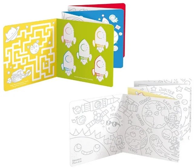 CARTE DE COLORAT SI TRASAT LINII, I LOVE COLORING, IMAGINI CU SPATIUL COSMIC - BANANA PANDA (BP50161)