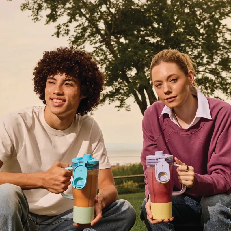 Blender portabil Ninja BlendBoss DB351EUBL, 1100 W, 710 ml, 3 programe, Auto-iQ, CrushBlade, Albastru