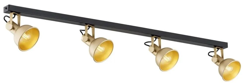 Lustra cu 4 spoturi directionabile design modern Lenora auriu, negru