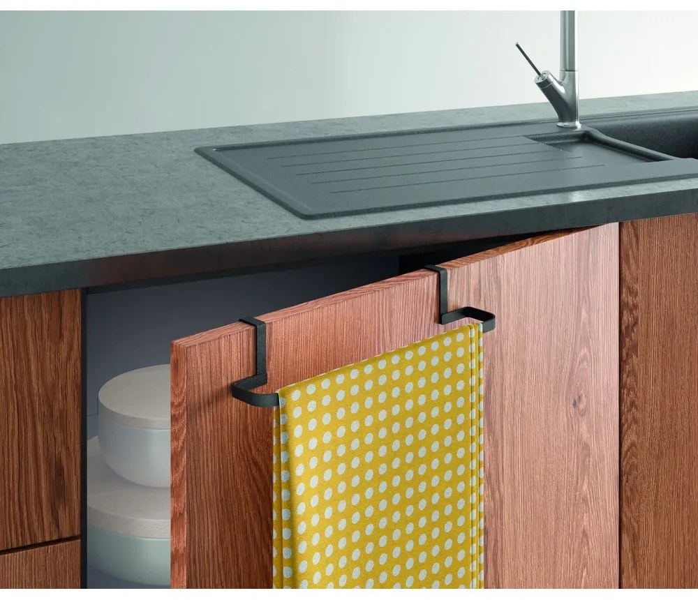 Suport suspendat pentru prosoape Metaltex Galileo Lava, negru