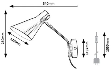 Lampă de perete ALFONS 1xE27/25W/230V Rabalux 4504