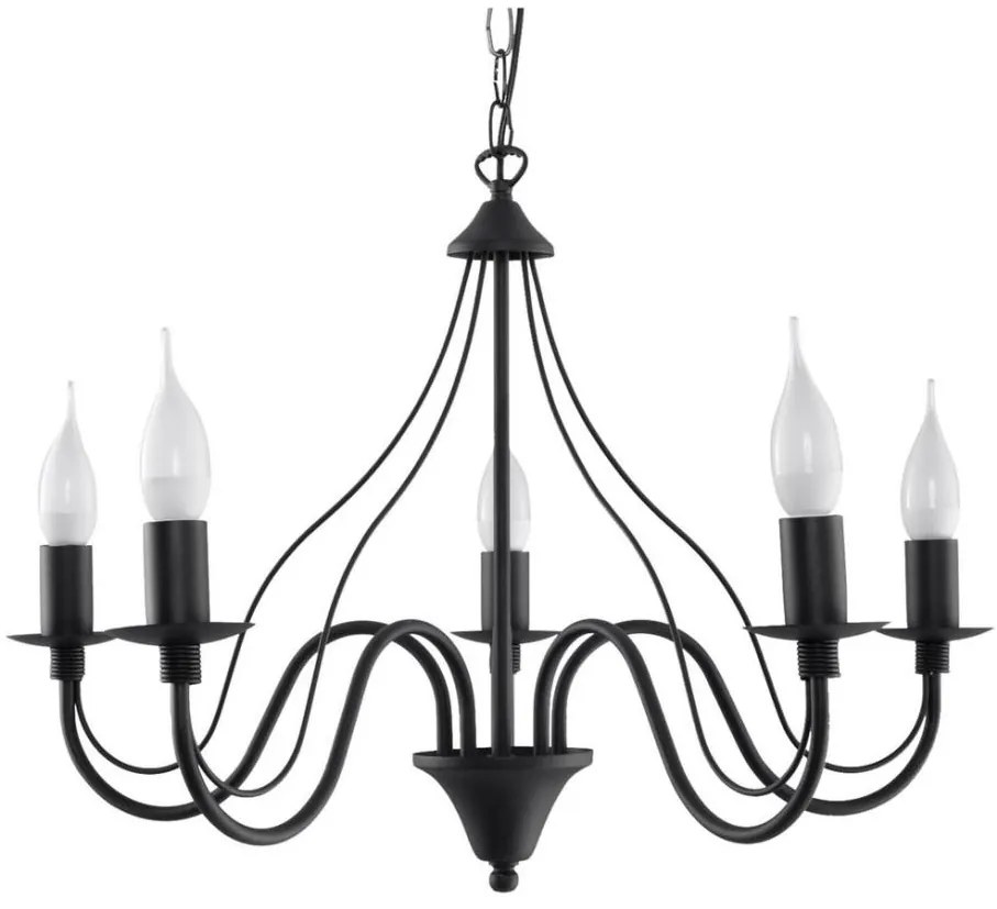Lustră pe lanț MINERWA 5 5xE14/40W/230V negru