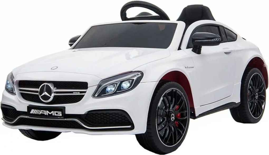 Masinuta Electrica cu acumulator pentru copii NOVOKIDS™ Mercedes C63S AMG Coupe, Cu telecomanda, Roti din Cauciuc EVA, 3-8 ani , Usi cu deschidere ,